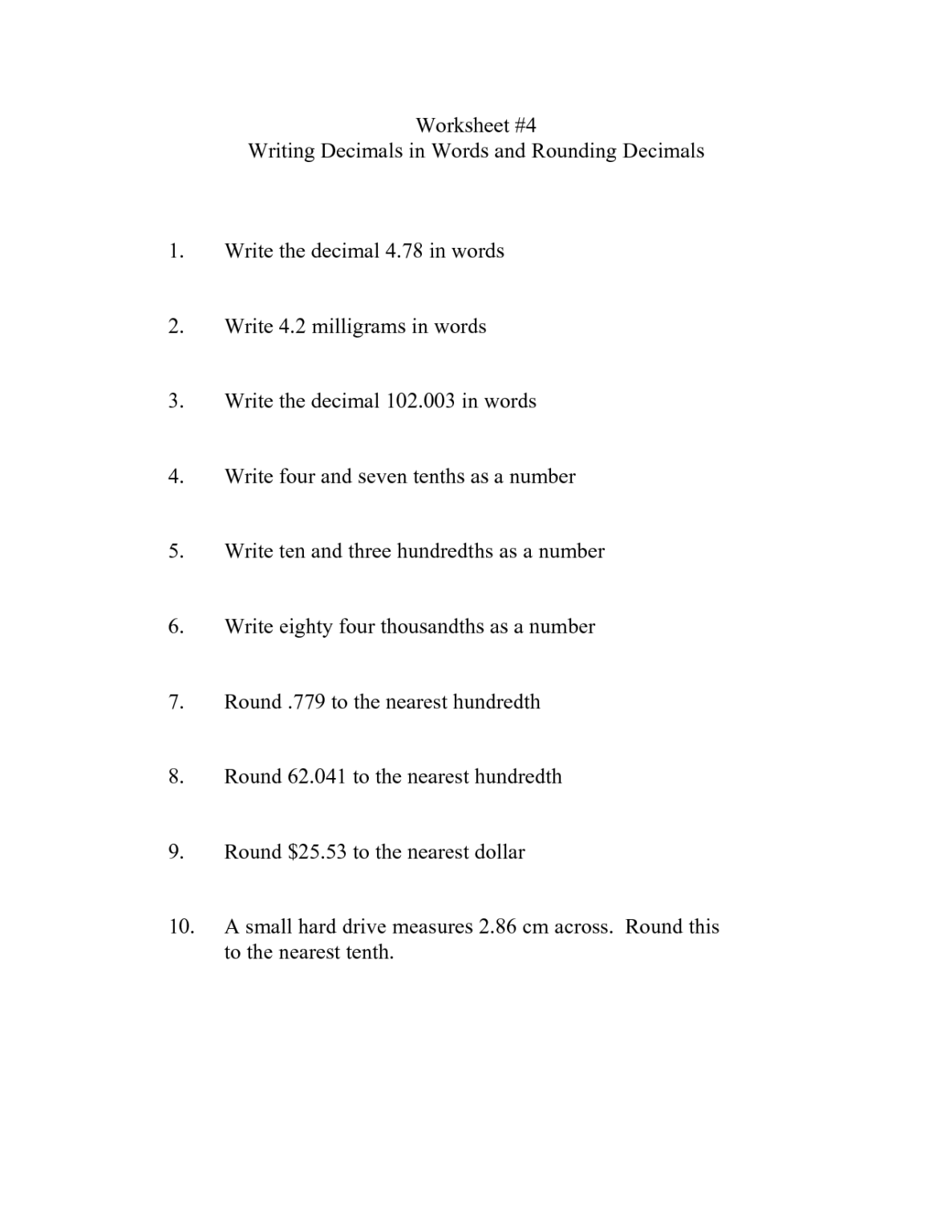 Writing Fractions As Repeating Decimals Worksheet - FractionsWorksheets.net