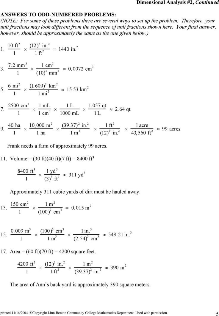 Dimensional Analysis Worksheet Chemistry Dimensional Analysis 2 Pdf