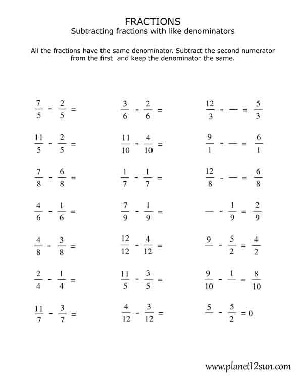 Free Printables For Kids Math Fractions Worksheets Fractions ...