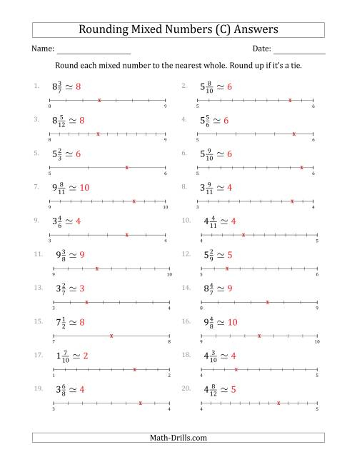 Rounding Fractions And Mixed Numbers To The Nearest Half Worksheets FractionsWorksheets